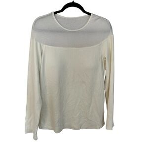 OGL Light Thermal Tencel Wool Sheer Shoulder Brami Top in Off-White Sz 2XL NWT